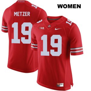 Women's NCAA Ohio State Buckeyes Jake Metzer #19 College Stitched Authentic Nike Red Football Jersey NK20C65XT